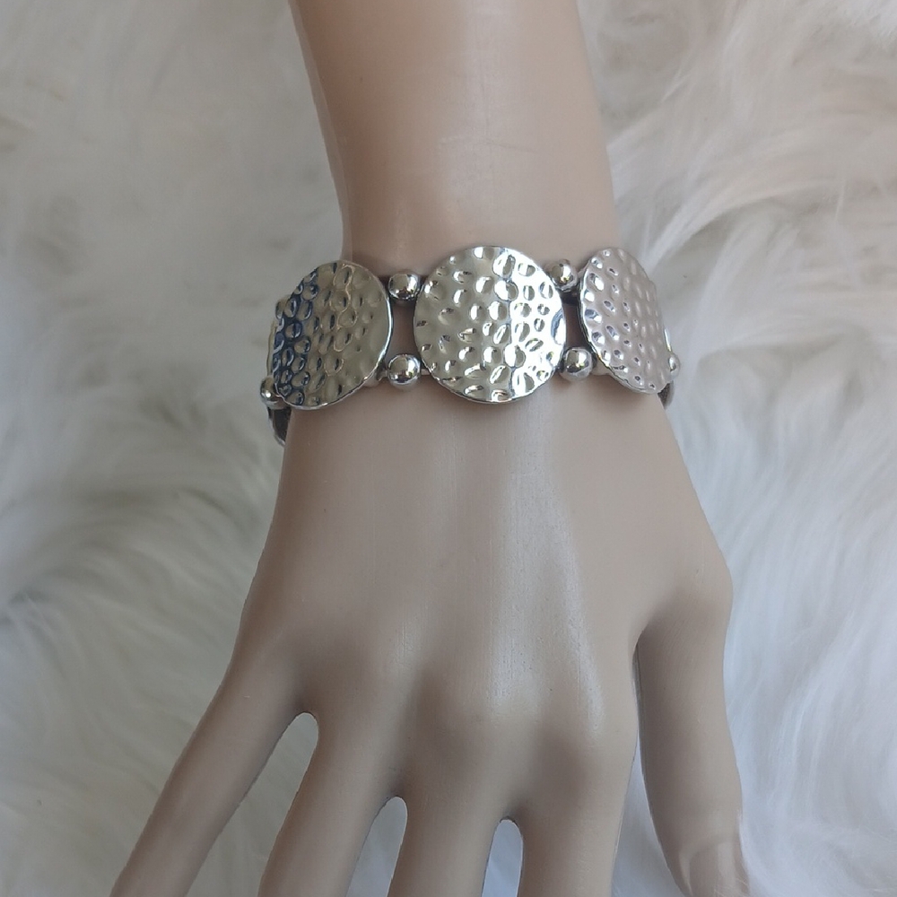 Paparazzi Silver Textured Bracelet